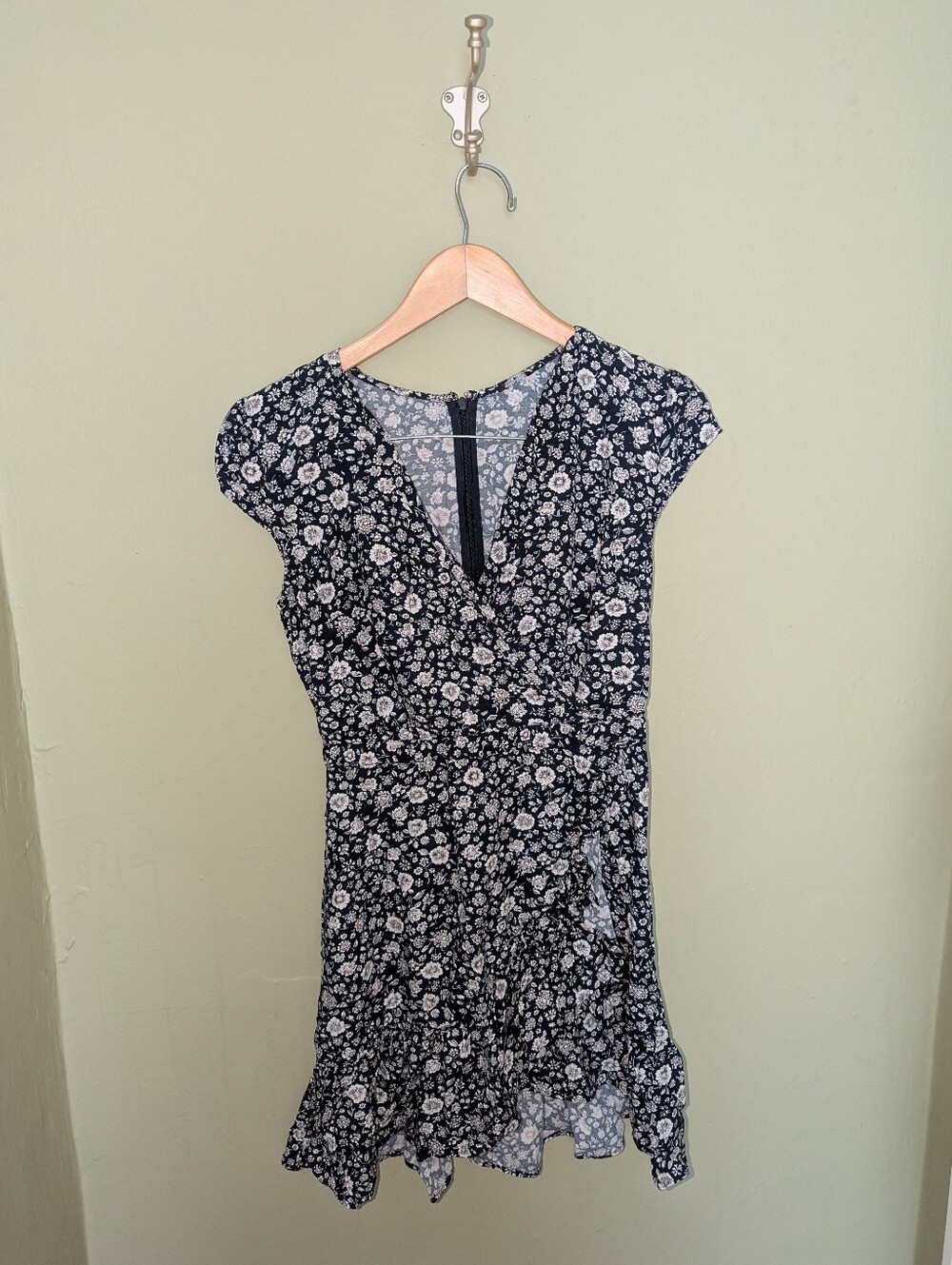 J. Crew Navy Floral Print Dress